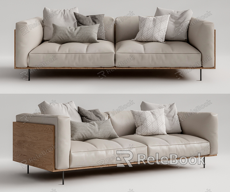 Leather double sofa Modern double sofa model