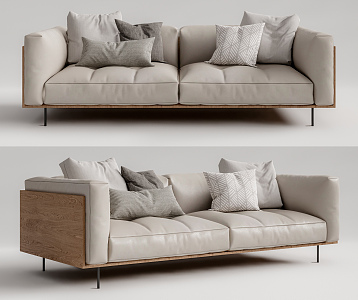 Leather double sofa Modern double sofa 3d model