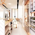 Modern Walk In Closet Interior With Open Wardrobe Chandelier Bench And Potted Plant