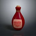 Health Potion Red Bottle With Label Natural Healthy Beverage For Wellness Support