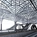 modern high-speed railway station train high-speed railway station 3d model