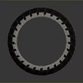 Tire Black Grid Design with Orange Inner Lines Modern Structure and Stylish Look
