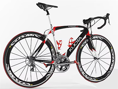 KOOTA Road Bike With Black Red Carbon Fiber Frame Drop Bars And Cosmic Wheels 3d model