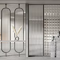 Modern partition glass brick screen partition 3d model