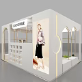 DOCHOICES Shopping Mall Store With Curved Design Lighting Display Shelves And Green Plants