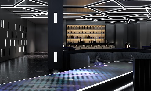 Modern Bar Space 3d model