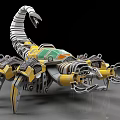 Scorpion Shaped Industrial Equipment With Mechanical Structure And Yellow White Metal Parts