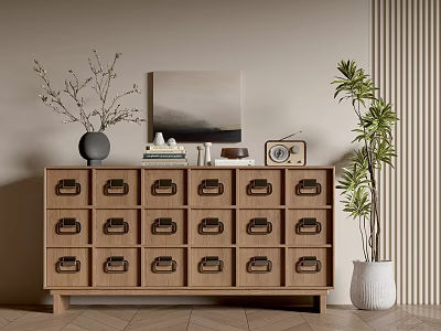 Quiet Antique Side Cabinet Entrance Cabinet Bucket Cabinet Low Cabinet Decorative Cabinet Quiet Antique Side Cabinet 3d model