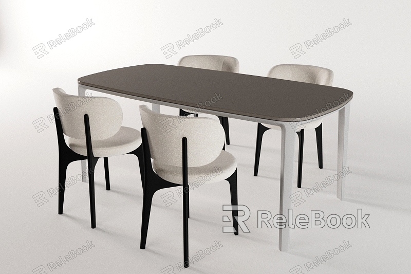 Nordic Simple Dining Table and Chair Set model