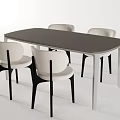 Nordic Simple Dining Table and Chair Set 3d model