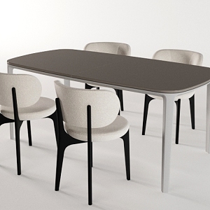 Nordic Simple Dining Table and Chair Set 3d model