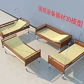 Professional Medical Devices Hospital Beds 3D Models with Sturdy Frames for Healthcare Use