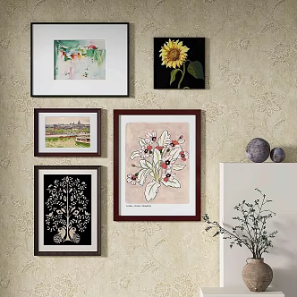 Modern Vintage Abstract Decorative Painting 3d model