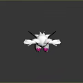 Cartoon Game Character With White Body Orange Ears Blue Eyes Purple Wings And Heart Shoes