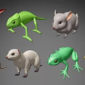 Various Reptile 3D Models Including Chameleon Lizard And Frog Detailed Designs