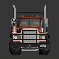 Red Flatbed Truck With Classic Design Wooden Cargo Bed And Chrome Accents