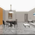 Stylish Hotel Lobby Interior With Blue Reception Desk And Hanging Chandeliers