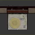 Vintage Electronic Turntable With Suitcase Design Wooden Panel Speaker Sides And Open Record Player