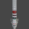 Sci Fi Weapon Design With Metallic Red White Accents And Green Illuminated Sights
