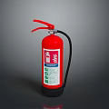 Red Fire Extinguisher With Black Hose Safety Label Instructional Graphics