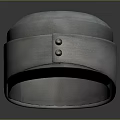 Gray Fabric Hat With Flat Brim Two Buttons Formal Military Style Design Look