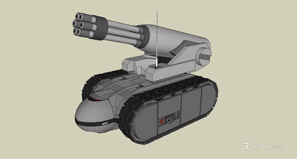 Smart Tracked Combat Machine Featuring Multiple Barrels And Mechanical Chassis Design 3d model 