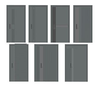 Modern security door password door combination 3d model