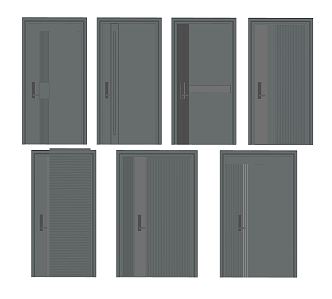 Modern security door password door combination 3d model