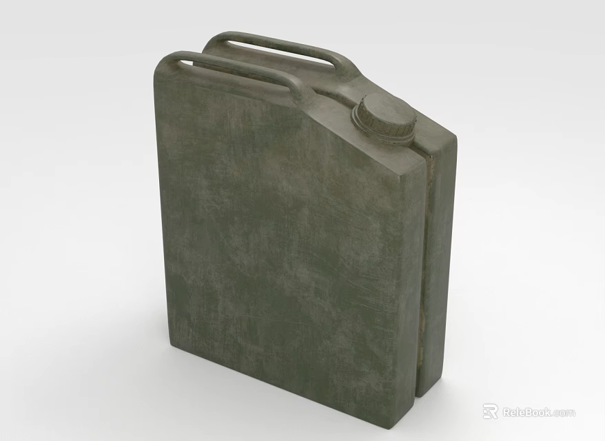 Green Metal Jerry Can With Two Handles And Screw Lid Design 3d model 
