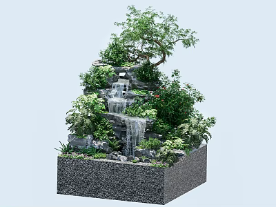 Fake Landscape Greening Landscape Chinese Fake Landscape Courtyard Corner Greening with Home High-end Home Sanshui Greening Configuration 3d model