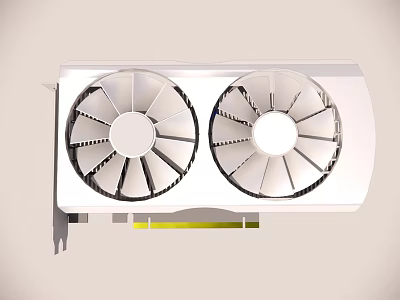 High Performance White Graphics Card With Dual Cooling Fans For Computer Systems 3d model