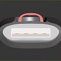 Sleek Metallic USB Flash Drive With Red Slider And USB Connector Design