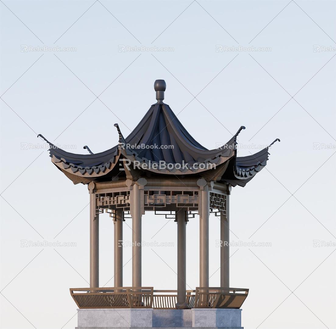 New Chinese Landscape Pavilion 3d model