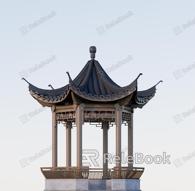 New Chinese Landscape Pavilion model