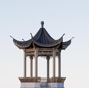 New Chinese Landscape Pavilion 3d model