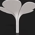 Modern White Column With Petal Shaped Top And Unique Architectural Design 3d model