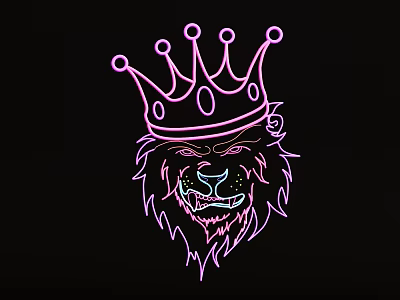 Modern animal neon decorative lights 3d model