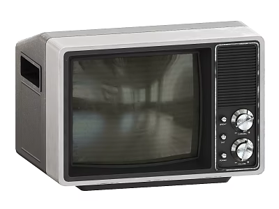 Retro Television With Classic Design Knob Controls And Gray Casing 3d model