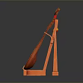 Modern Orange Lute Shaped Home Daily Necessity With Sturdy Wooden Stand Design