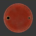Red Oil Drum With Yellow Label And Flame Symbol On Dark Background