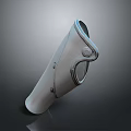 3D Rendered Metal Curved Mechanical Component With Holes And Connection Points