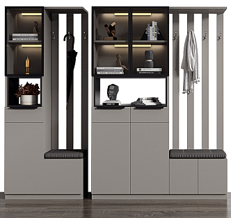 Modern Shoe Cabinet Simple Entrance Partition Shoe Cabinet 3d model