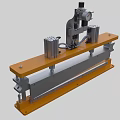 Industrial Equipment With Orange Base Silver Cylinders Metal Frame And Mechanical Components