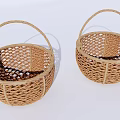 Two Handwoven Garden Decor Baskets With Woven Design And Handles