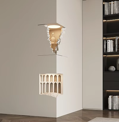 Creative Modern Wall Lamp With Architectural Arch Design For Living Room Interior Decor 3d model