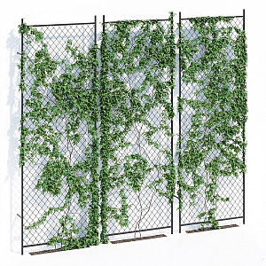 Modern Vine Green Plant Wall Plant Wall Steel Mesh 3d model