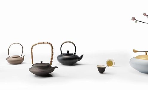 New Chinese Tea Set Ornaments 3d model