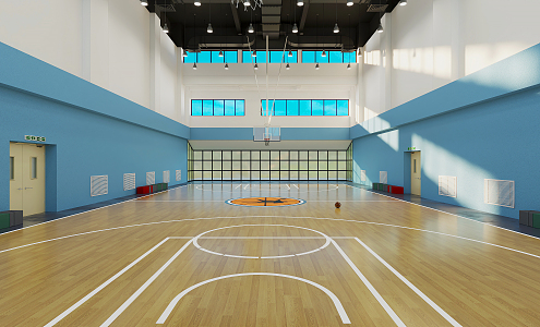 Modern Basketball Hall Indoor Basketball Court 3d model