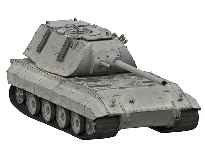 Gray Armored Military Tank With Turret Cannon And Tracked Wheels Design 3d model