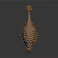 Realistic 3D Ankylosaurus Model With Armored Body Spiked Back and Brown Green Skin